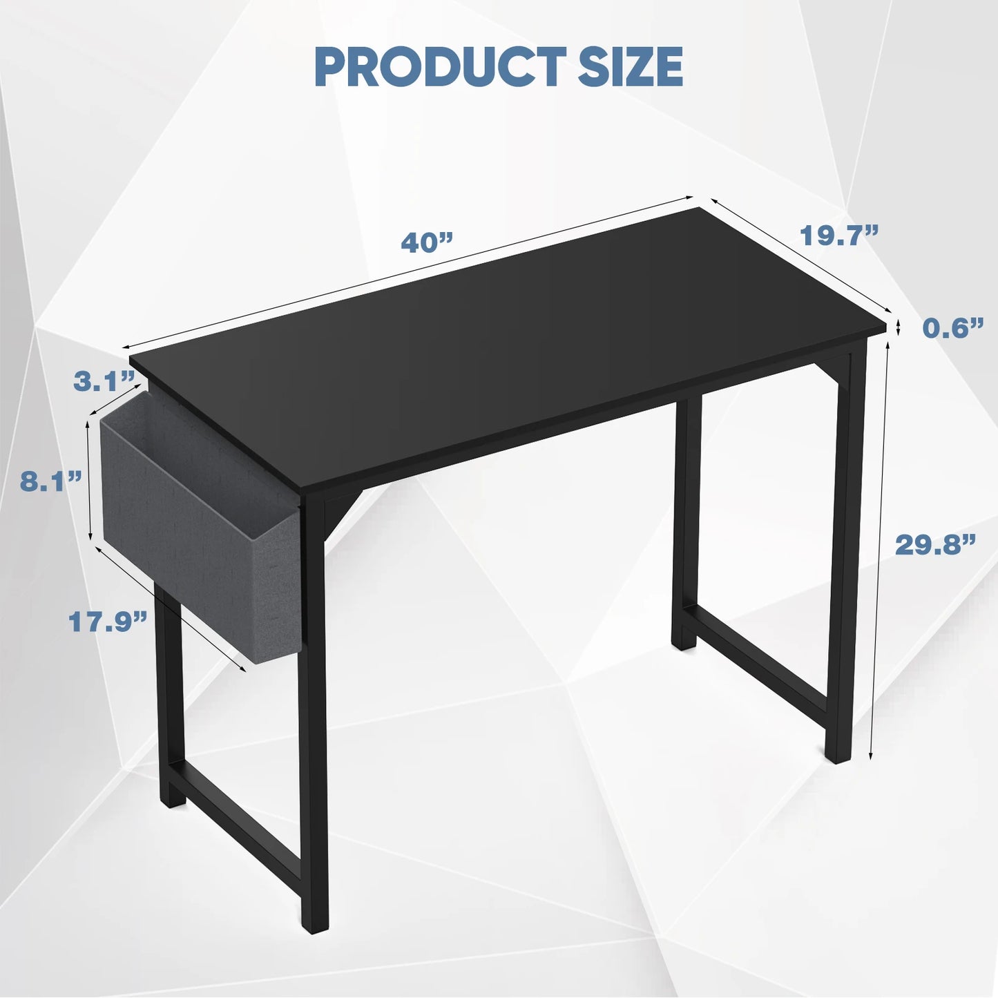 Compact Computer Desk with Side Storage