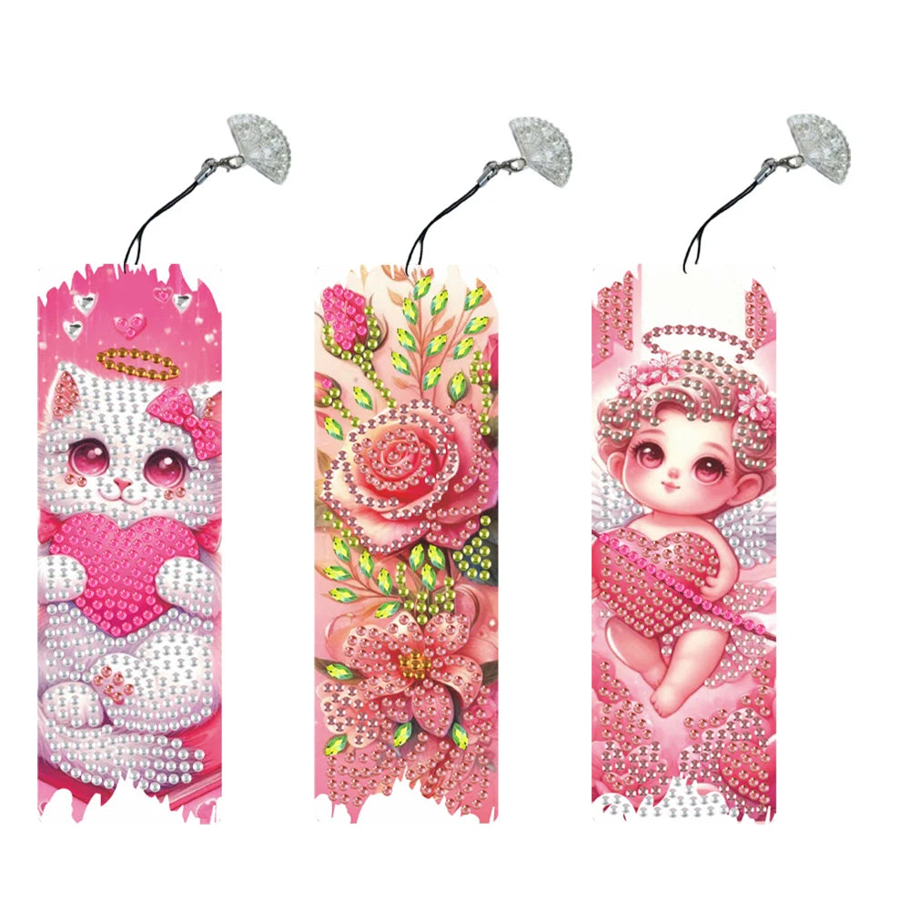 3Pcs Special Shaped DIY 5D Diamond Art Bookmark Kit