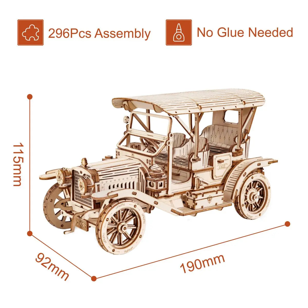 DIY 3D Wooden Puzzle Vintage Car Model Building Kit