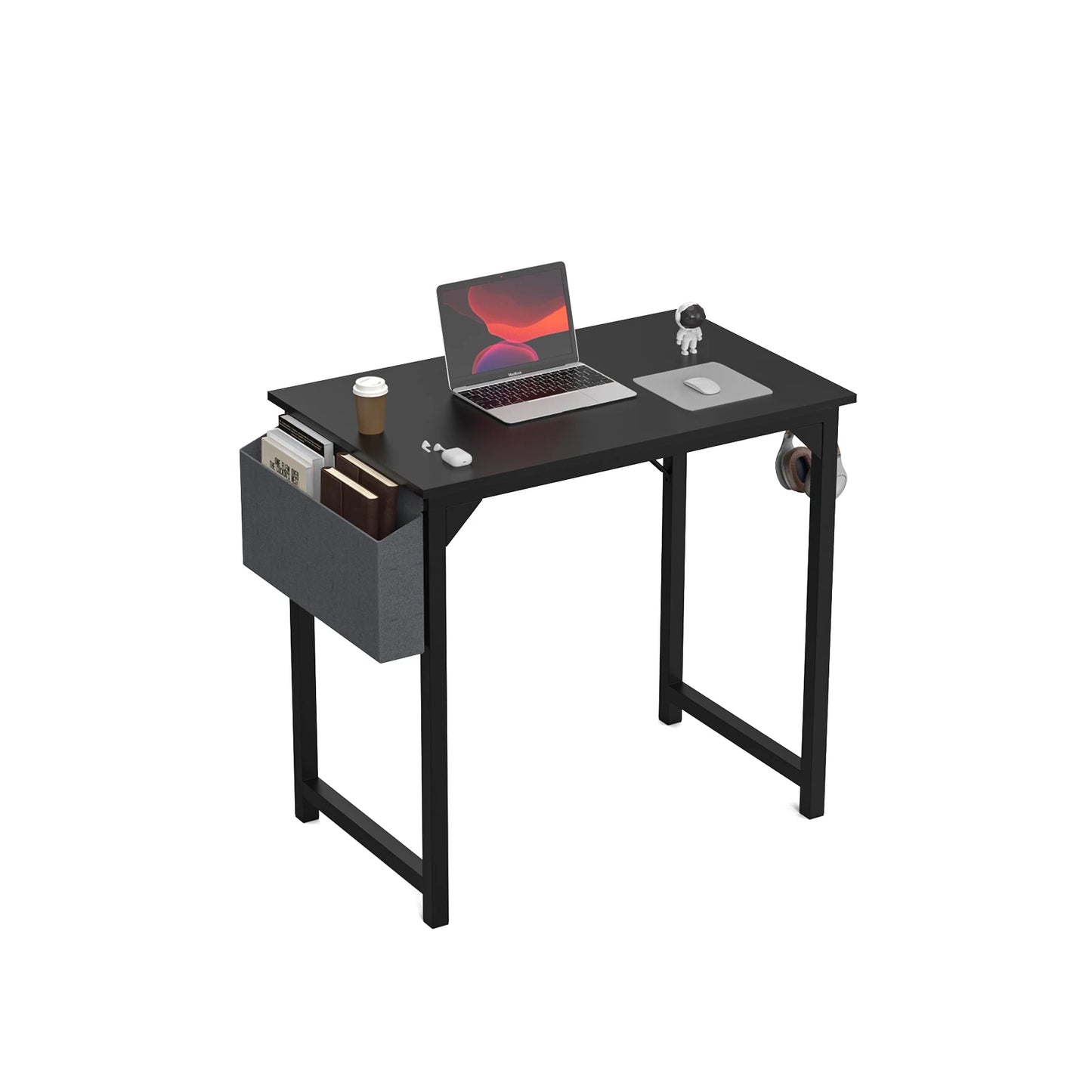 Compact Computer Desk with Side Storage